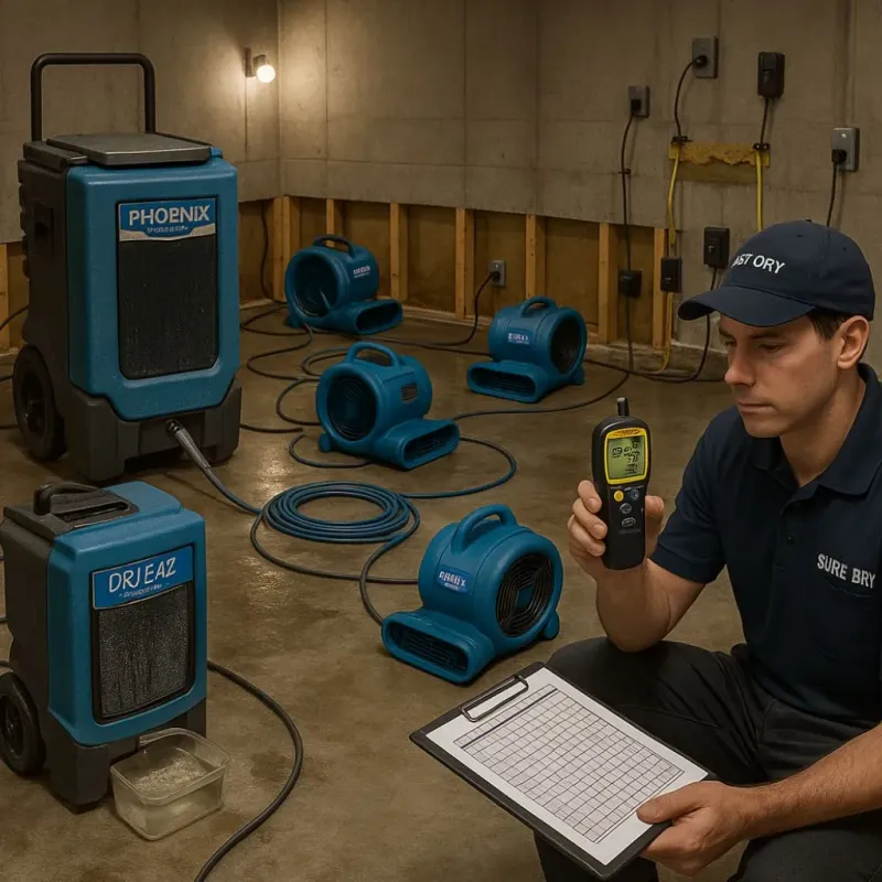 Structural Drying and Dehumidification process in Mojave, CA